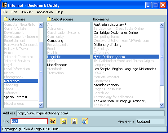 Click to view Bookmark Buddy Unicode Edition 3.7.4U screenshot
